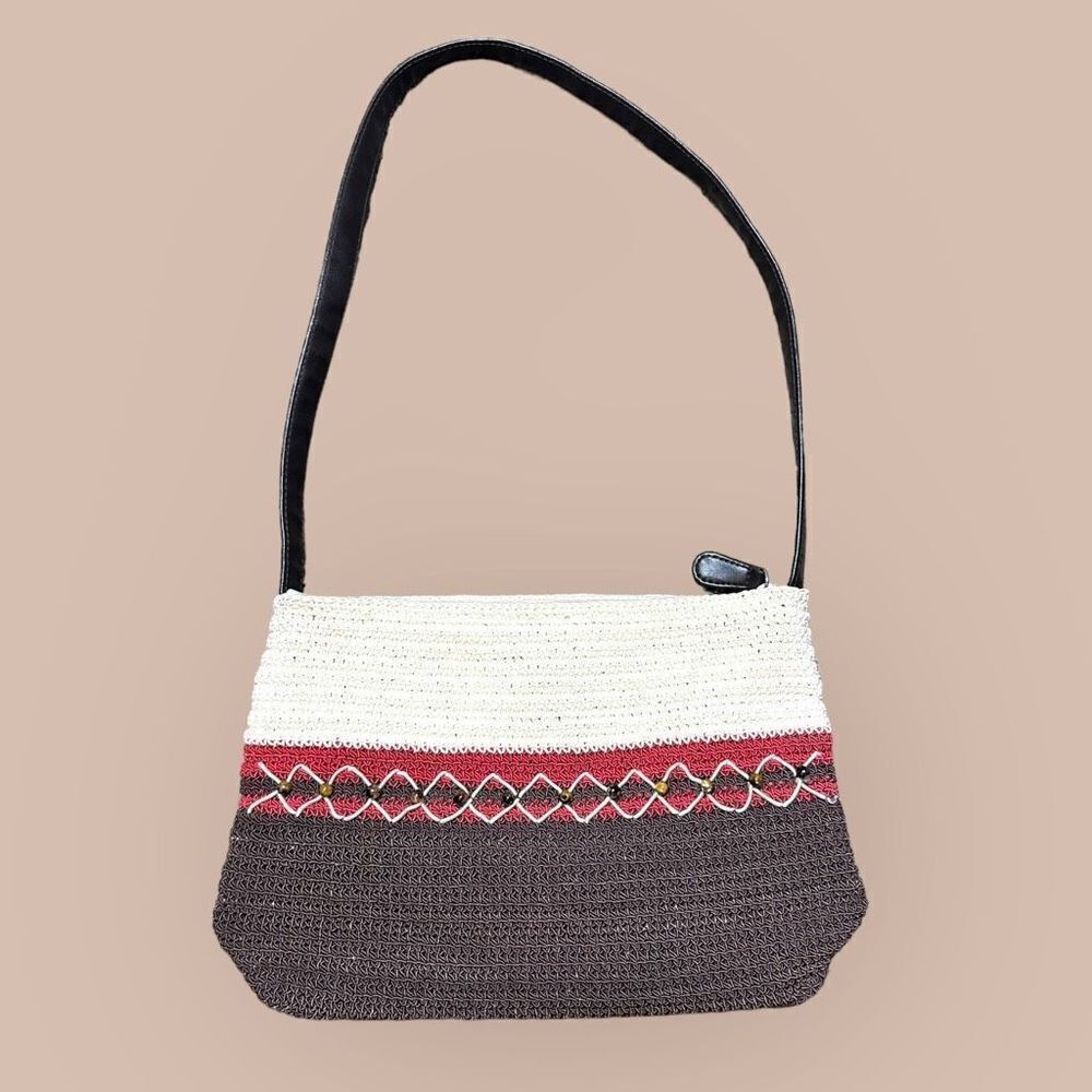 Crazy Horse Shoulder Bag Y2K Crochet Macrame Style Beach Vacation Travel Purse